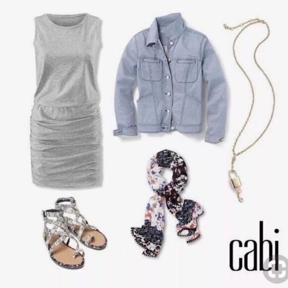 CABI Everyday Gray Ruched Sleeveless Dress XS - Picture 7 of 7